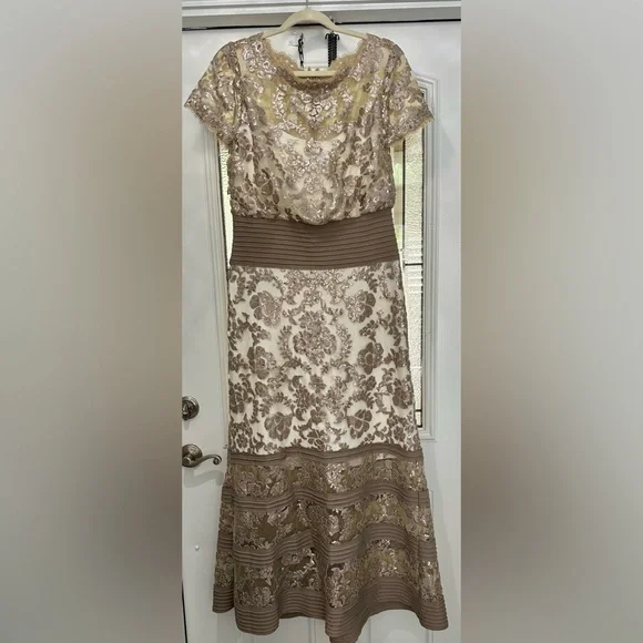 Tadashi Shoji | Dresses | Tadashi Shoji Cream And Brown Tiered Elegant Wedding Guest Mother Of The Groom | Poshmark Tadashi Shoji | Dresses | Tadashi Shoji Cream And Brown Tiered Elegant Wedding Guest Mother Of The Groom | Poshmark